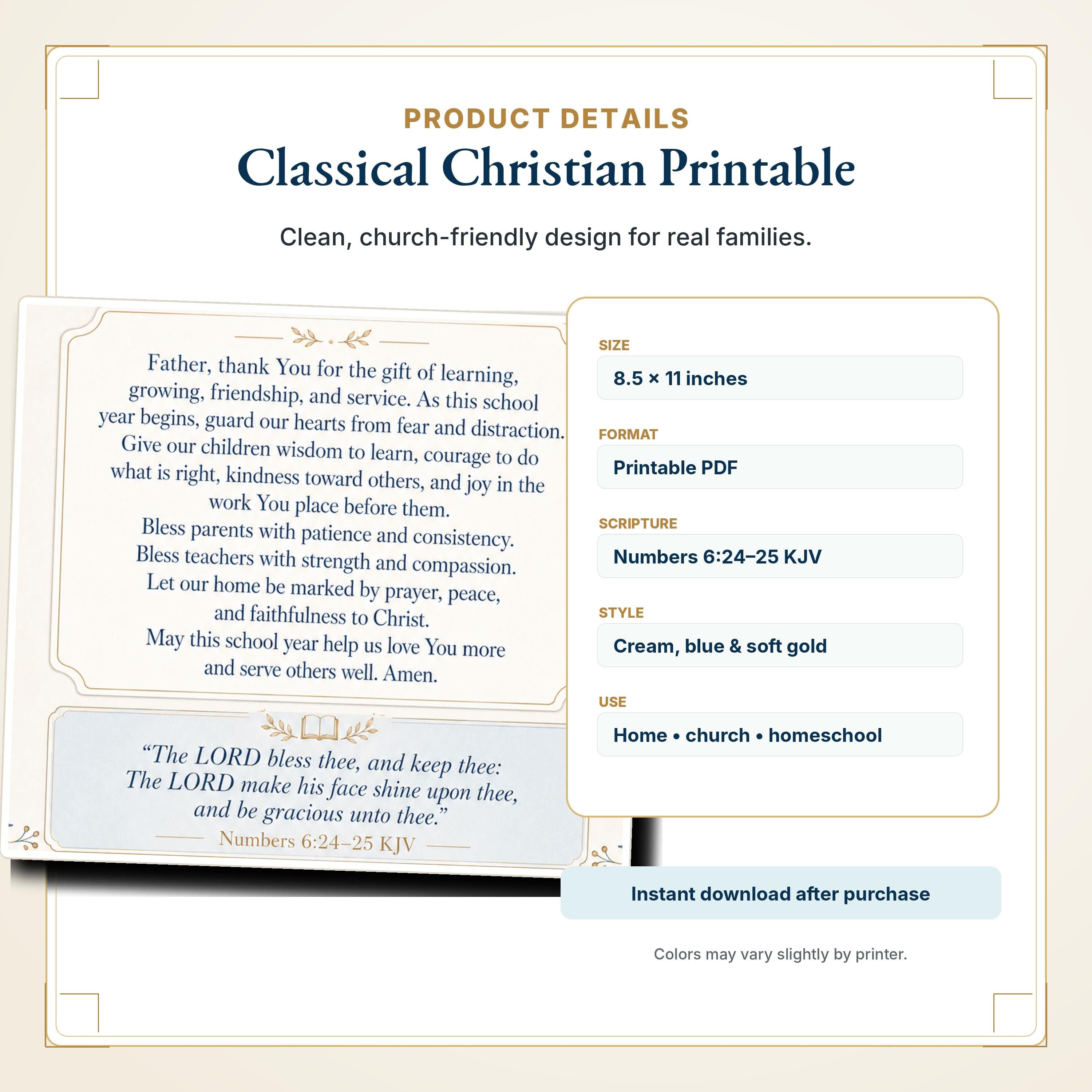 Back to School Christian Printable Pack for Kids | Family Prayer Routine, Scripture Cards, Devotional Tracker, Homeschool Bible Resource