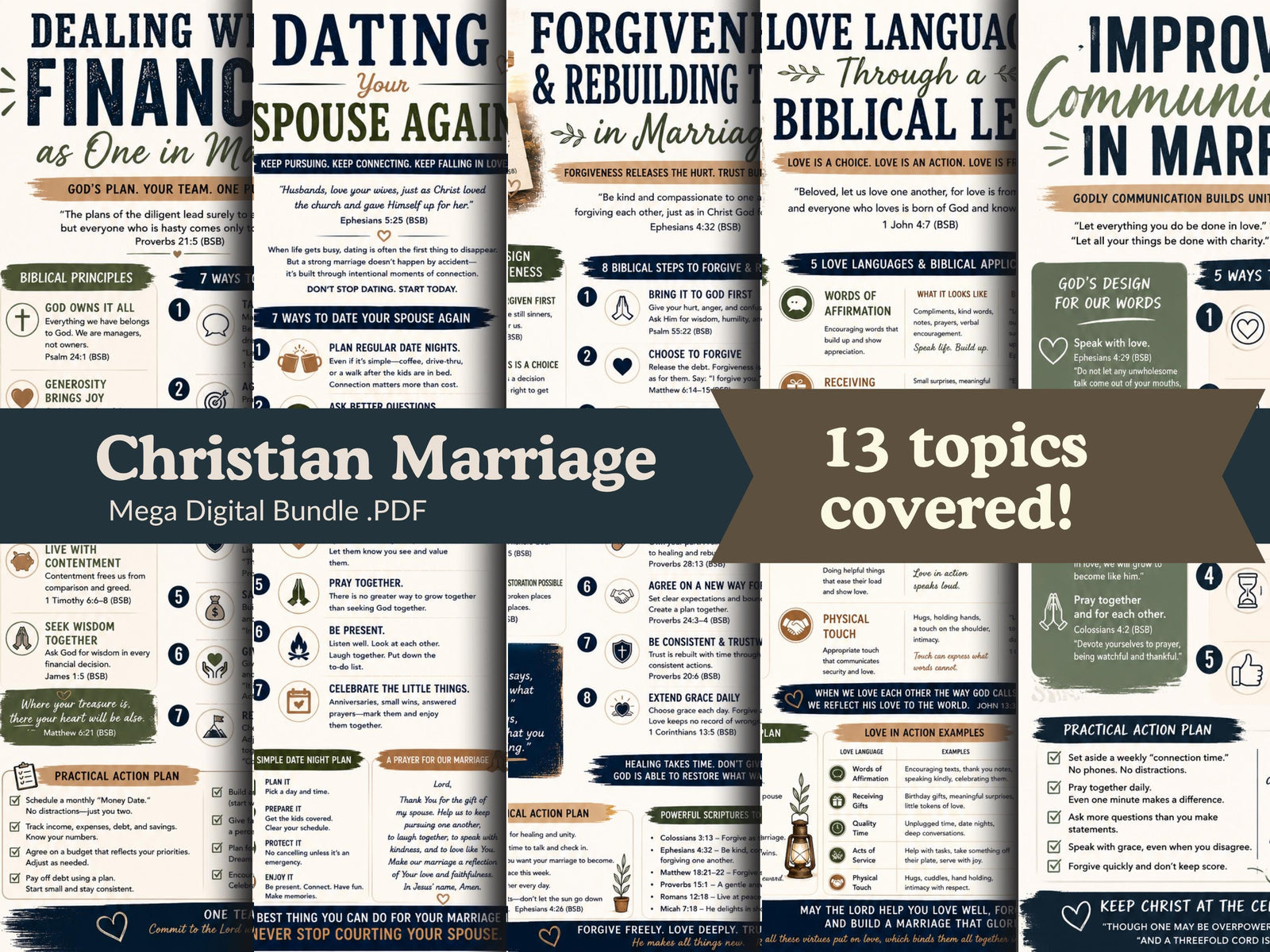 Christian Marriage Worksheets, Couples Devotional, Counseling Tools (Digital Download)