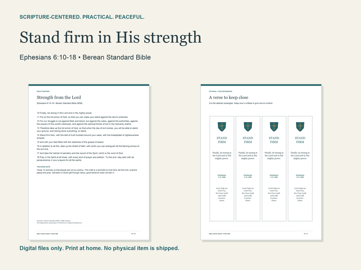 Stand Firm: Armor of God Craft & Lesson Kit for Kids - Bible House GoodsBHG-ARMOR-STAND-FIRM