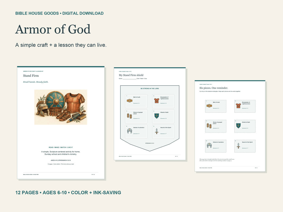 Stand Firm: Armor of God Craft & Lesson Kit for Kids - Bible House GoodsBHG-ARMOR-STAND-FIRM