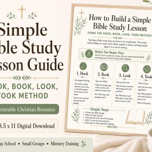 Simple Bible Study Lesson Guide | Hook Book Look Took Method (Digital Download)